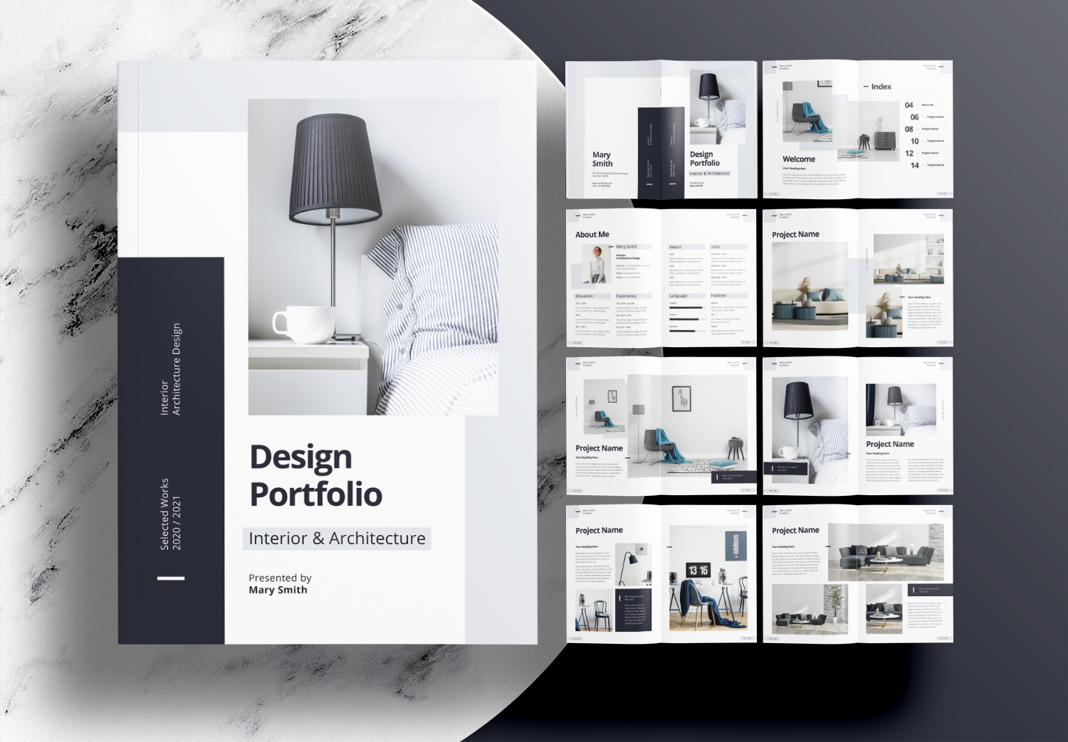 Free Indesign Modern Interior Portfolio Templates