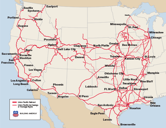 Union Pacific Route Map UP System Map