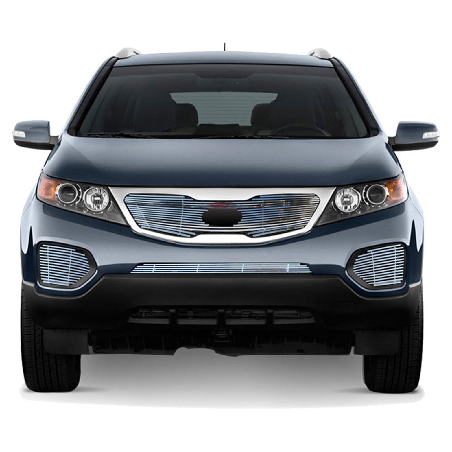 Top + Bumper Billet Grille Insert for 201113 Kia Sorento [4p Chrome