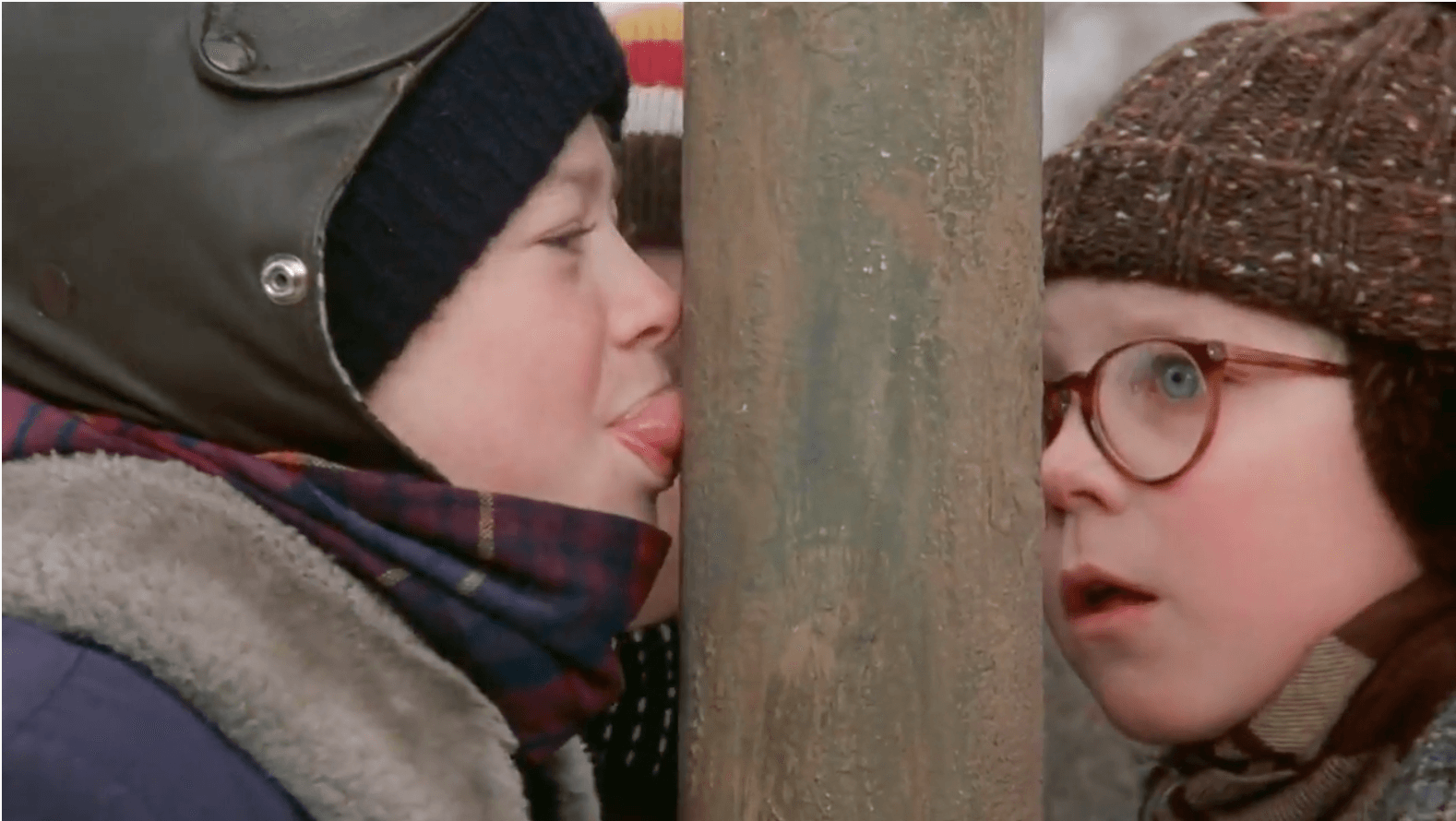 Kid Sticks Tongue to Frozen Pole After Seeing “A Christmas Story