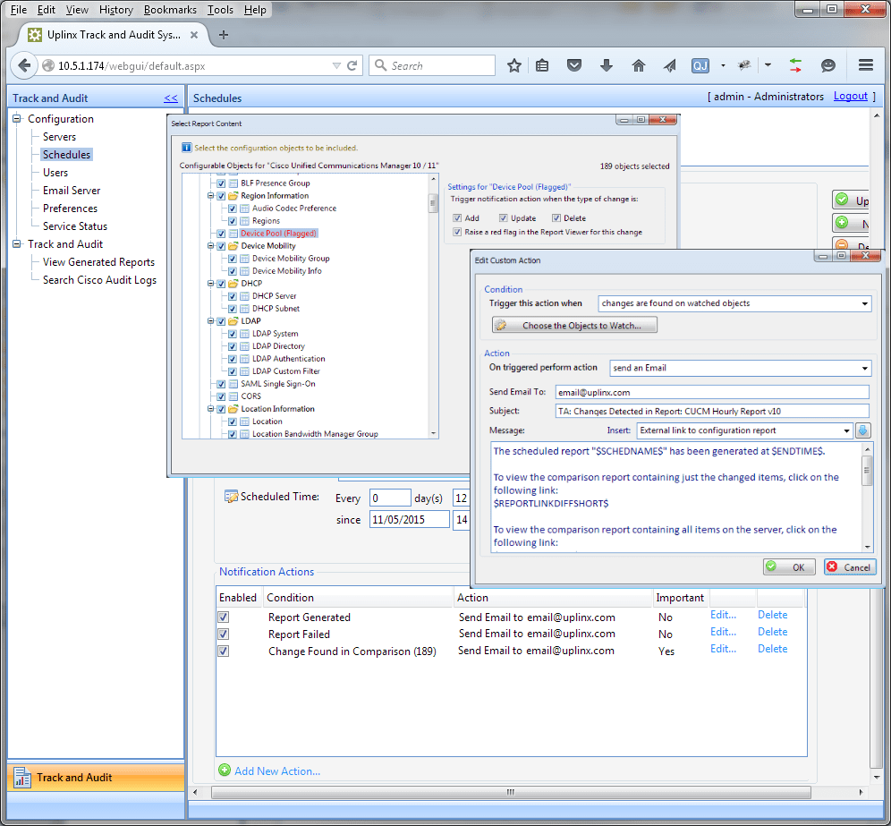 emailalertsconfigurationschedulergui Uplinx Software