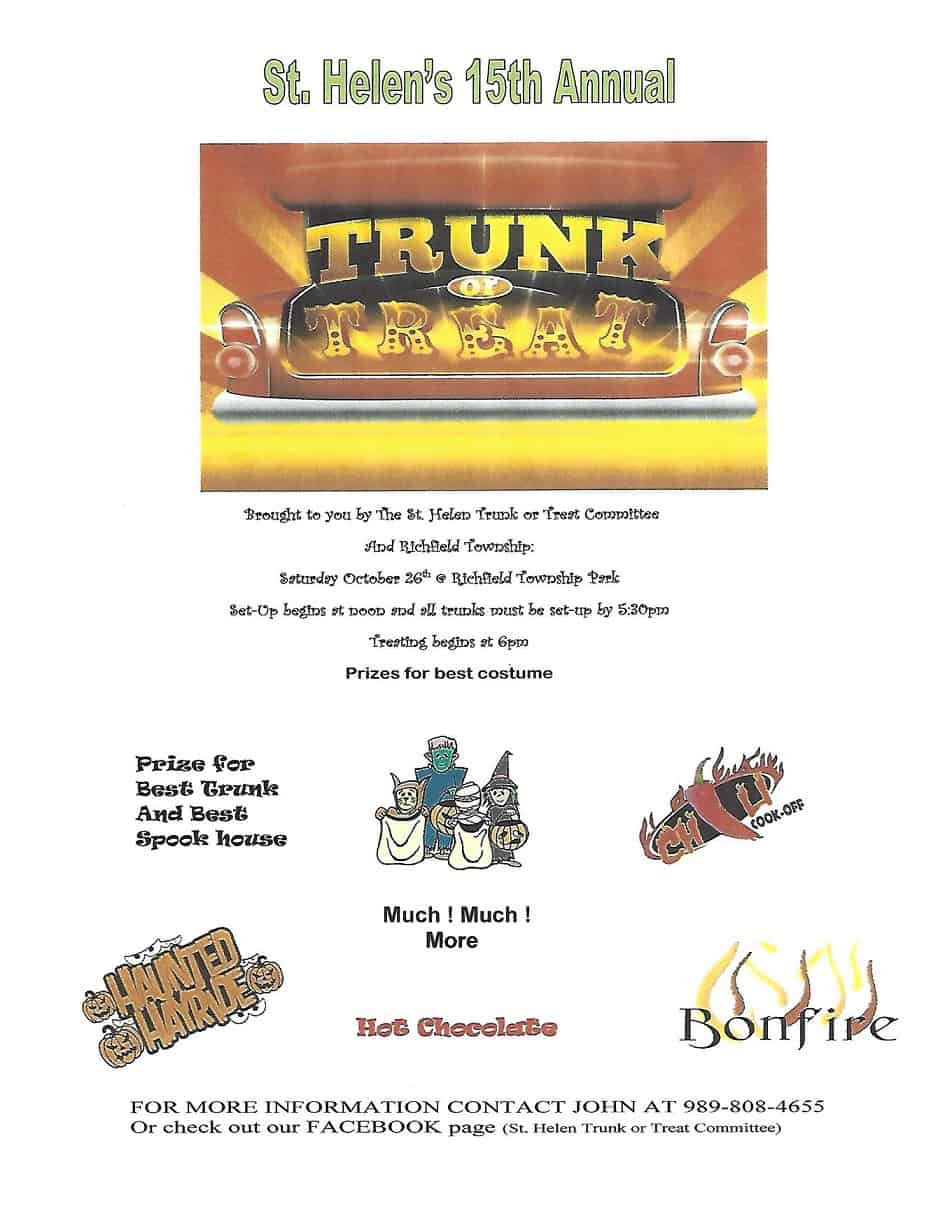 St. Helen's 15th year for Trunk or Treat