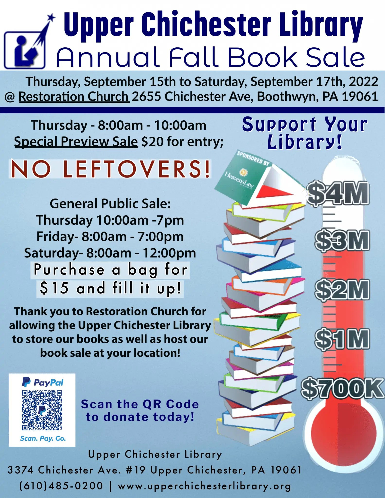 Upper Chichester Library Book Sale! Upper Chichester Township