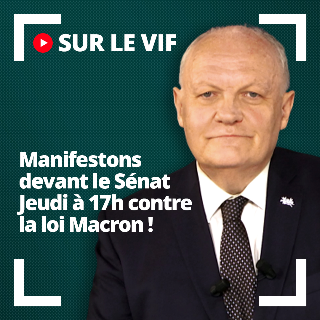Manifestons jeudi à 17h devant le Sénat contre la loi