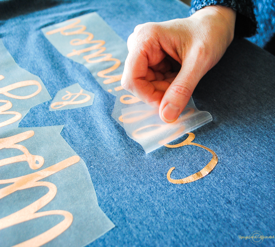Easy Heat Transfer Vinyl Tutorial Upright and Caffeinated