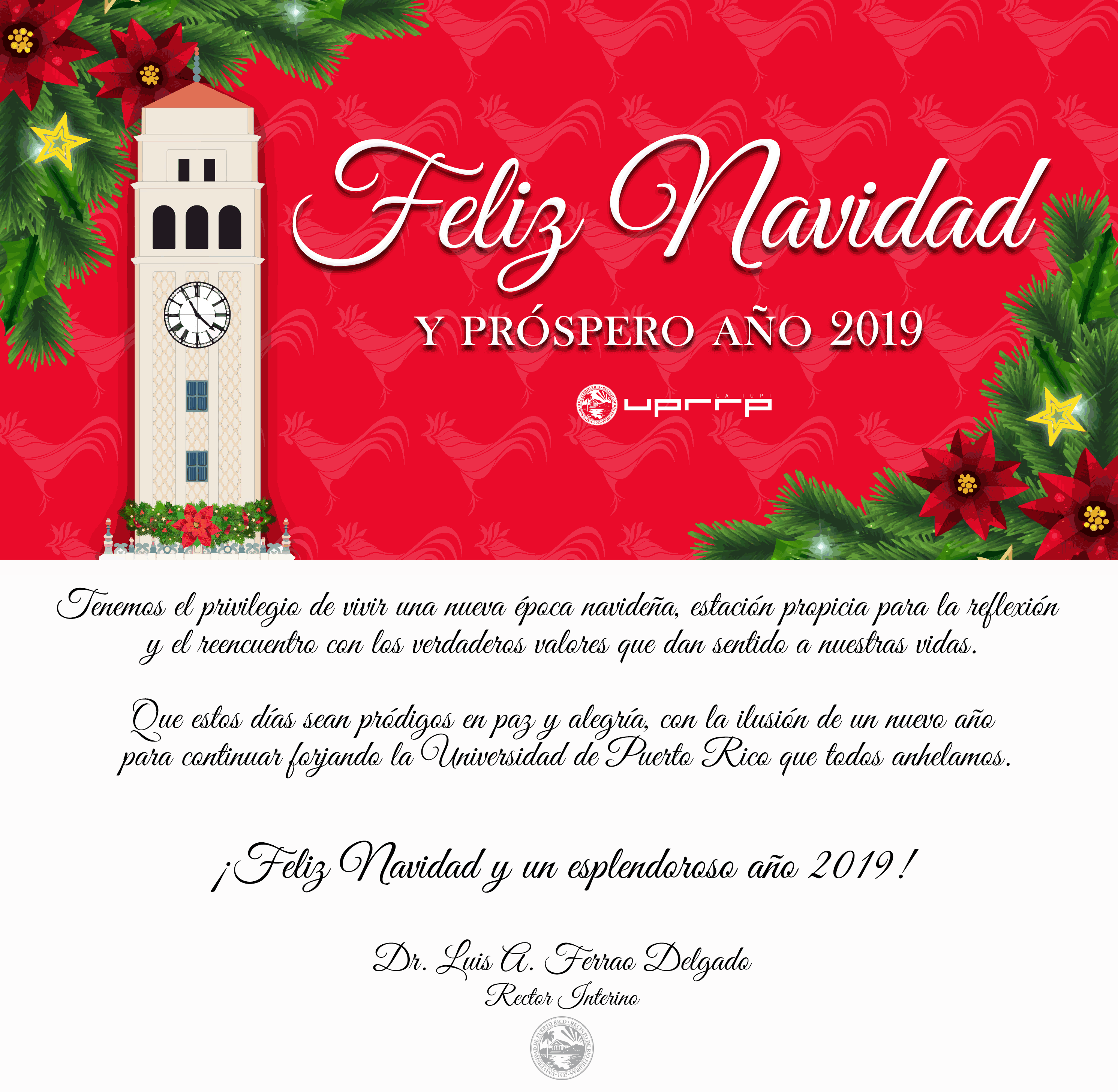 Feliz Navidad y Próspero Año 2019 Universidad de Puerto Rico