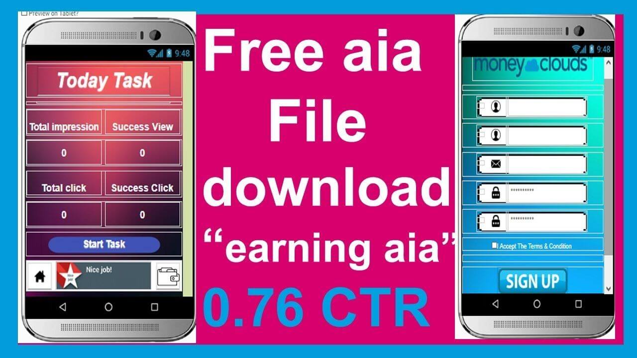 Earning app AIA file for Thunkable and Appybuilder Upwone
