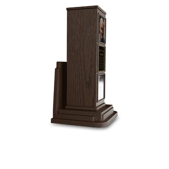 Alto Funeral urn Personalised with classic wood Pedestal & wall mount