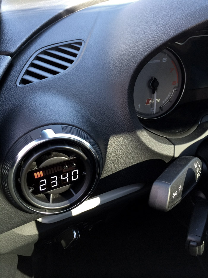 Digital Vent Boost Gauge by P3 Cars for the 8V Audi A3 S3