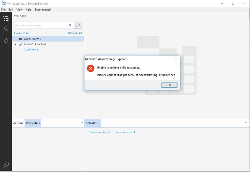 SOLVED Azure Storage Explorer Cannot Read Property ‘ConnectionString