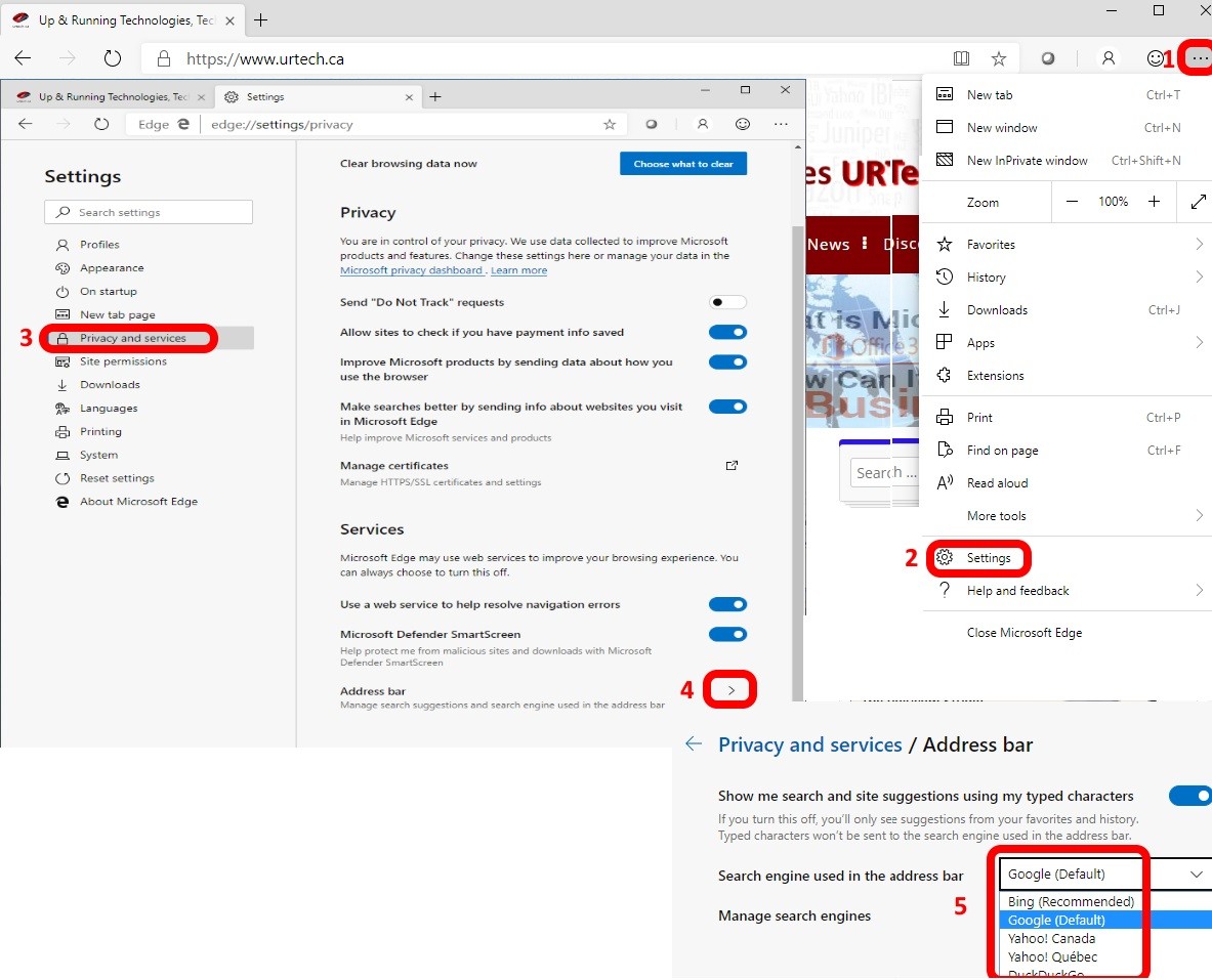 Solved How To Set The Default Search Engine In Ms Chromium Edge