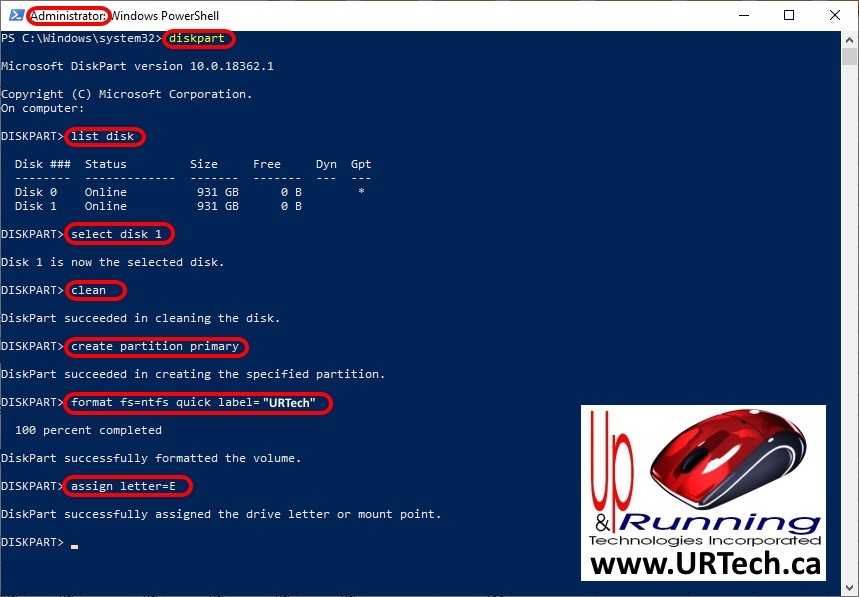 Solved Easy Command Line To Wipe And Reformat A Disk Up Running Technologies Tech How To S