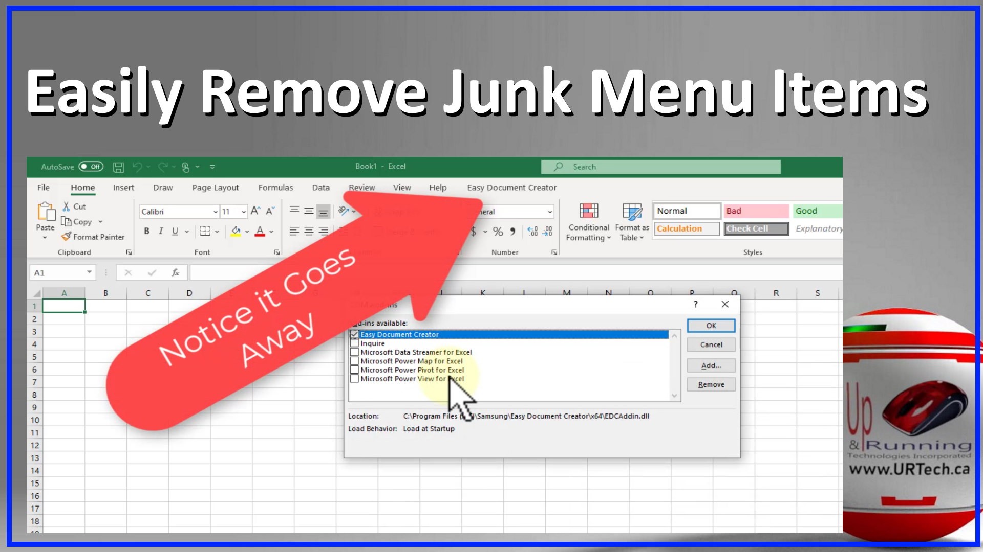Solved Video Easily Remove Third Party Menu Items From Word Excel Powerpoint Up Running Technologies Tech How To S