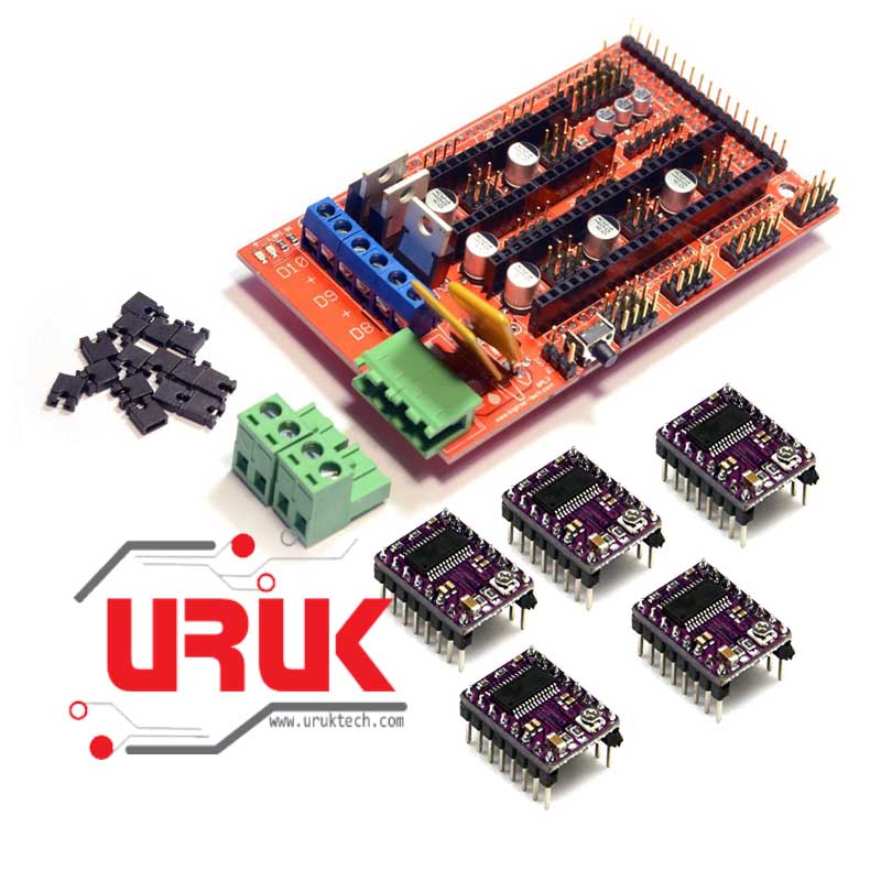 CNC/3D Printer Controller (RAMPS 1.4) with Five DRV8825 Stepper Motor