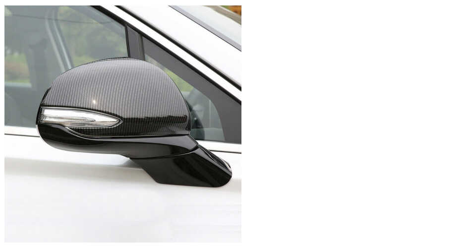 Carbon Fiber Side Rear View Wing Mirror Cover Trim Fit For Hyundai