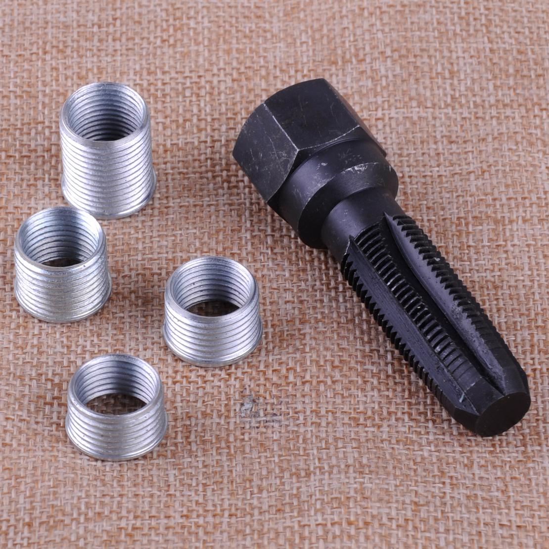 M14 x 1.25 Spark Plug Helicoil Thread Reamer Tap Repair Kit with 4