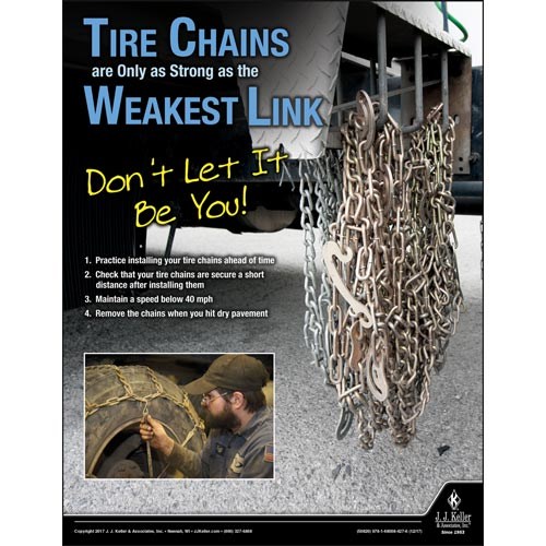 Tire Chains, Motor Carrier Safety Poster, Trucking Posters, 50820