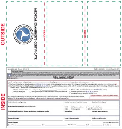 Medical Examiners Certificate Wallet Card, Medical Examination Forms, 1-Usmec