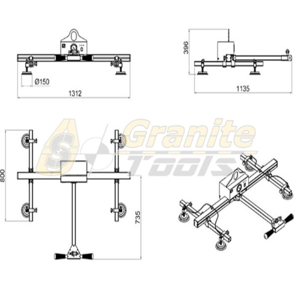 Aardwolf Vacuum Lifter AVLB4 Stone Lifters USA Granite Tools