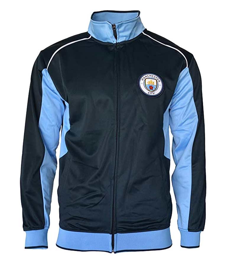 Manchester City Jacket Black and Blue Track Jacket