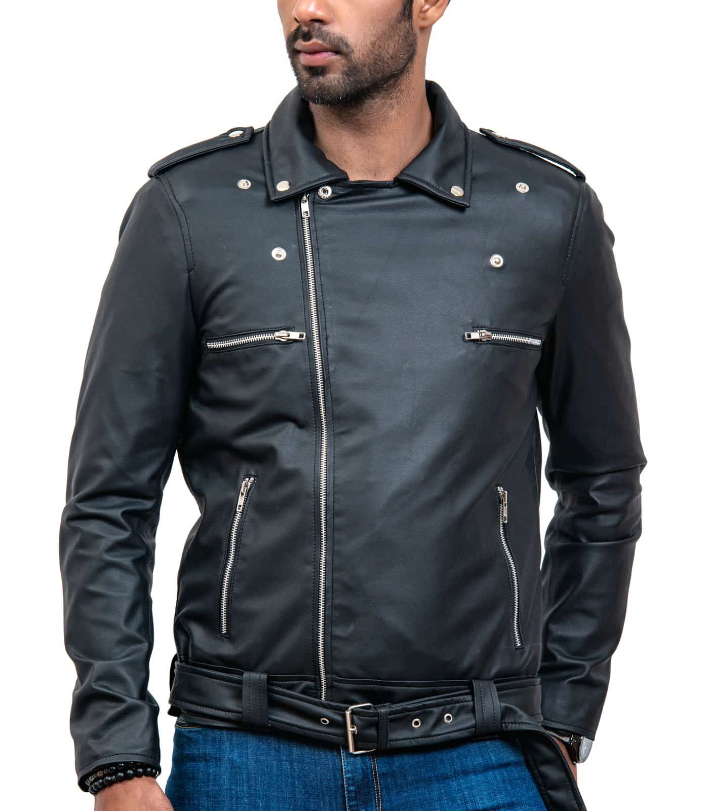 Negan Real Cowhide Motorcycle Leather Jacket USA Leather Factory