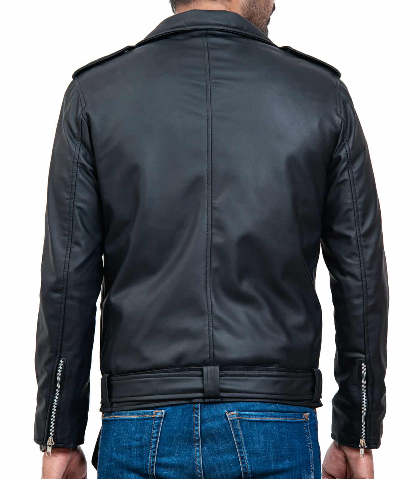 Negan Real Cowhide Motorcycle Leather Jacket USA Leather Factory