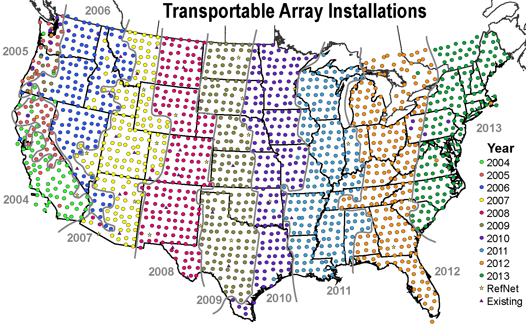 USArray Maps and Schedules