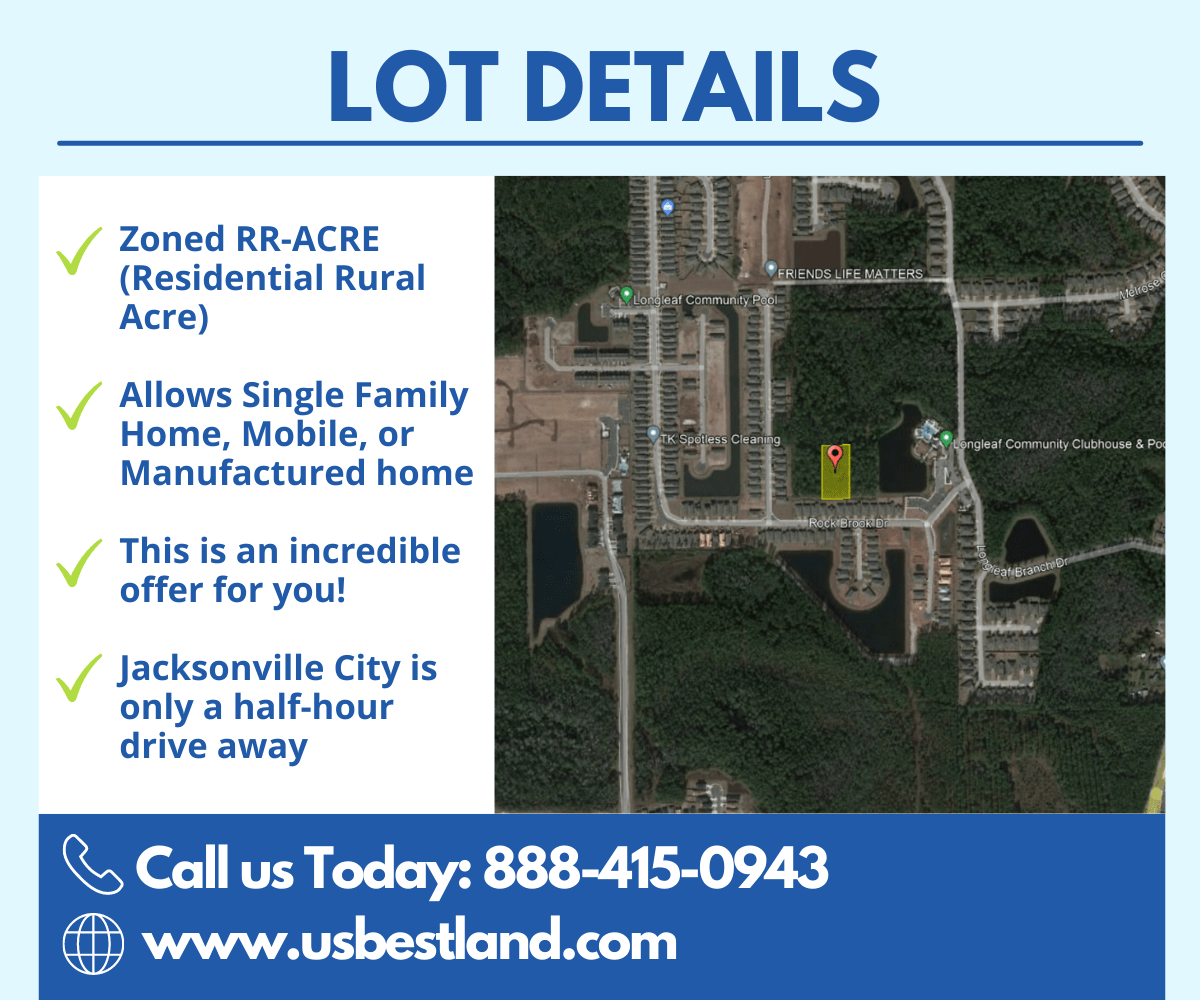 1.22 Acres Lot in Jacksonville, FL 168.31’ x 333.67’ Zoning allows