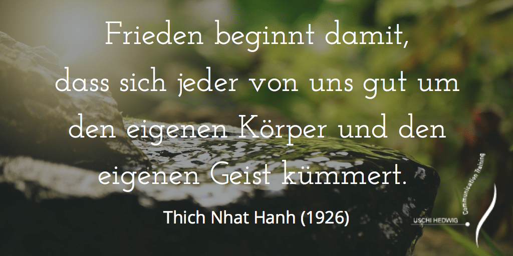Zitat Frieden beginnt damit… Kommunikationstraining & Cross Selling