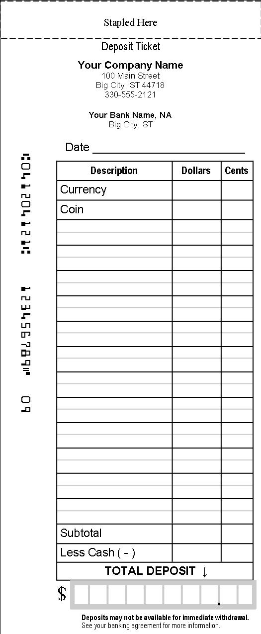 2part Deposit Tickets Product Check Print
