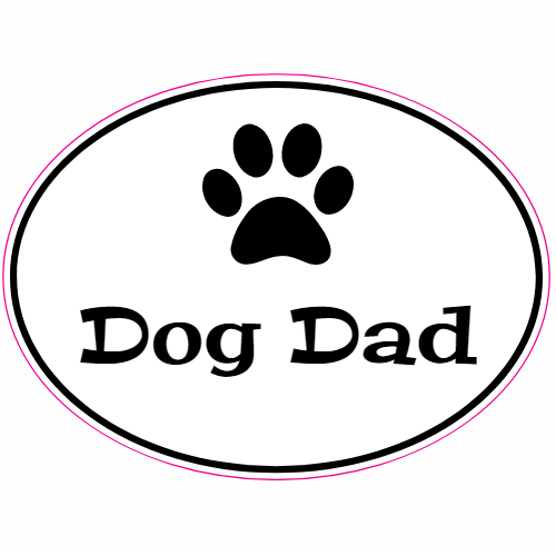 Dog Dad Oval Sticker U.S. Custom Stickers