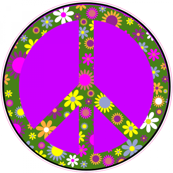 Flower Peace Sign Sticker U.S. Custom Stickers