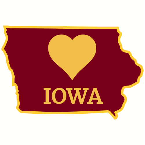 Iowa Heart State Shaped Sticker U.S. Custom Stickers