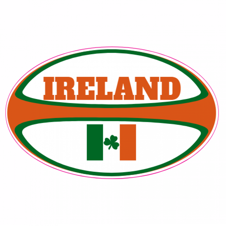 Ireland Rugby Ball Sticker U.S. Custom Stickers