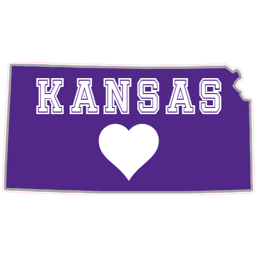 Custom Kansas State Purple State Shaped Decal Sticker Printing
