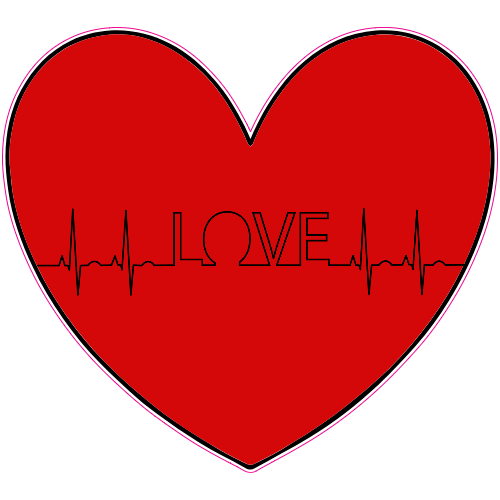 Love EKG Heart Sticker U.S. Custom Stickers