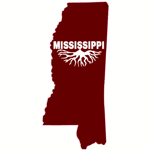 Mississippi Roots State Shaped Sticker U.S. Custom Stickers
