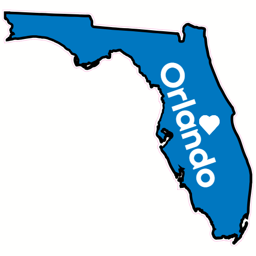 Custom Orlando FL Heart State Decal Sticker Printing