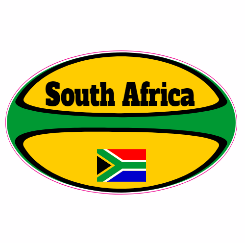 South Africa Rugby Ball Sticker U.S. Custom Stickers