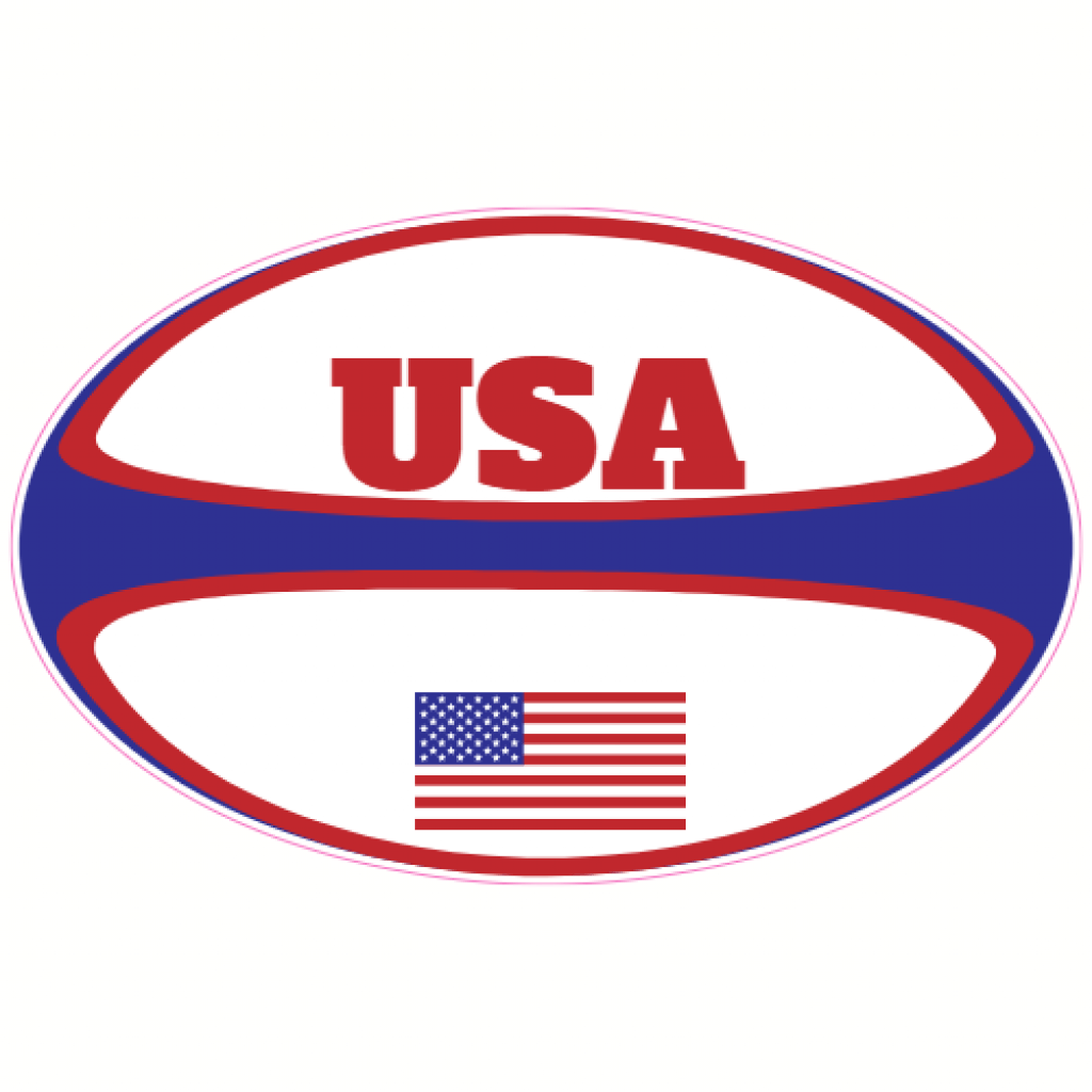 American Flag Rugby Ball Sticker U.S. Custom Stickers