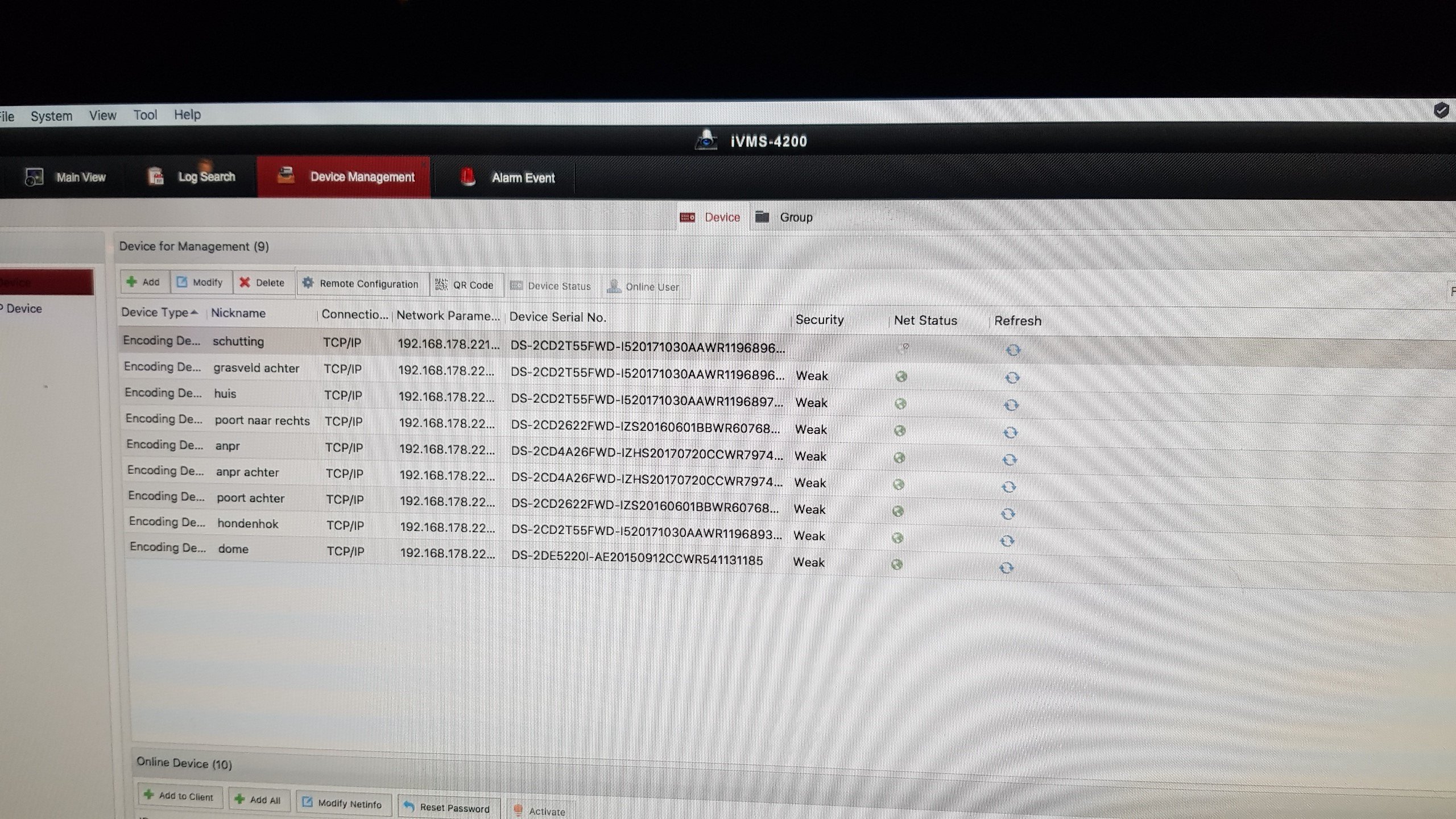 iVMS4200 Data Error [11] when trying to add active camera for