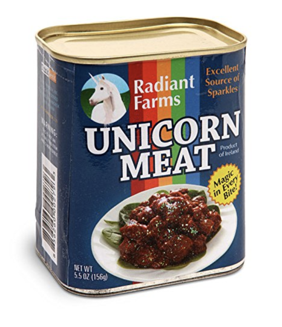 Canned Unicorn Meat Think Geek Useless Things to Buy!