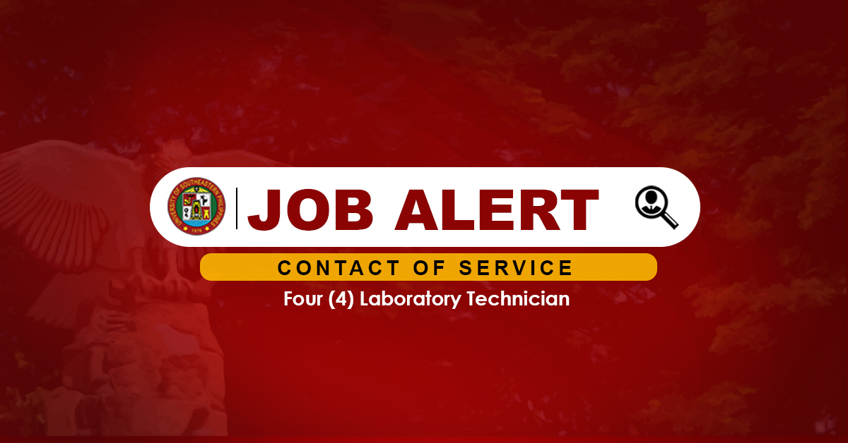 Job Hiring! USeP is in need of four (4) Laboratory Technicians for