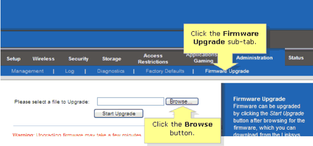 Upgrading your Linksys Router Firmware