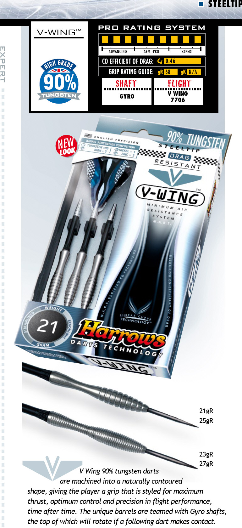 HARROWS VWING 90 TUNGSTEN DART