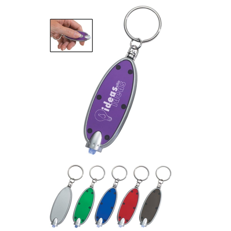 Customized Oval LED Keychains Keychain Flashlights