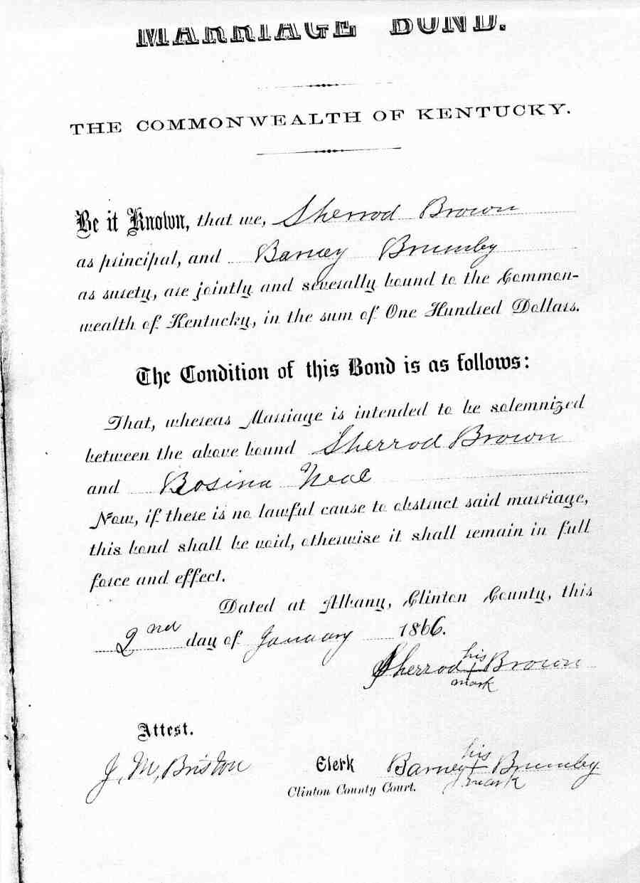 Clinton County Kentucky marriage records