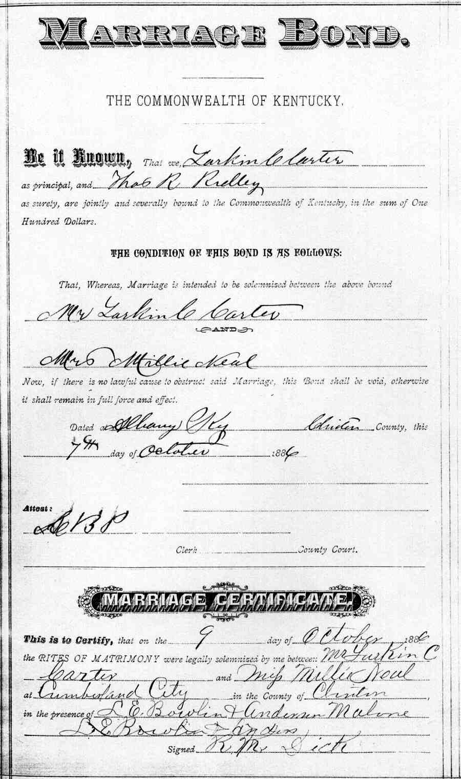 Clinton County Kentucky marriage records