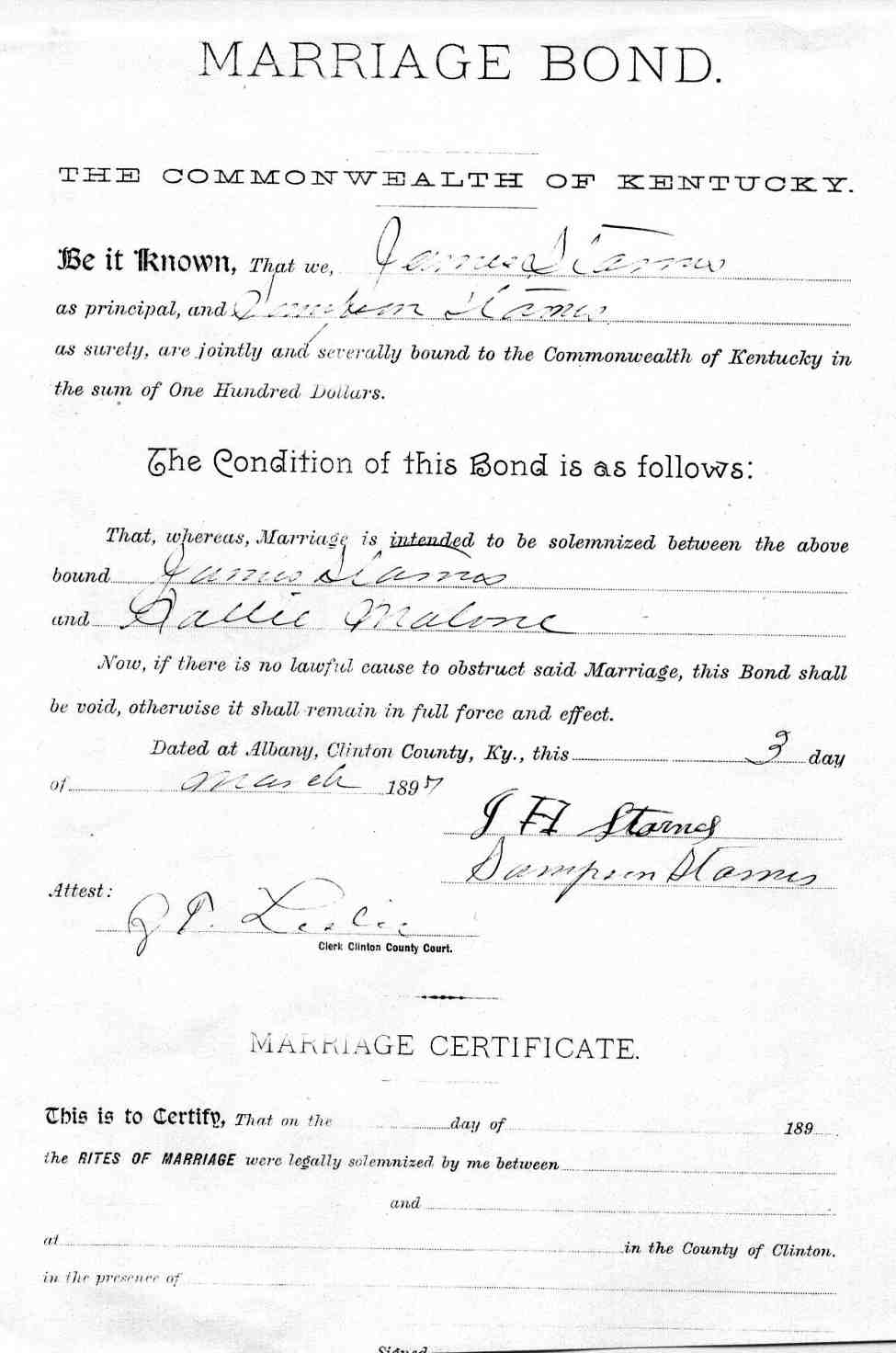 Clinton County Kentucky marriage records