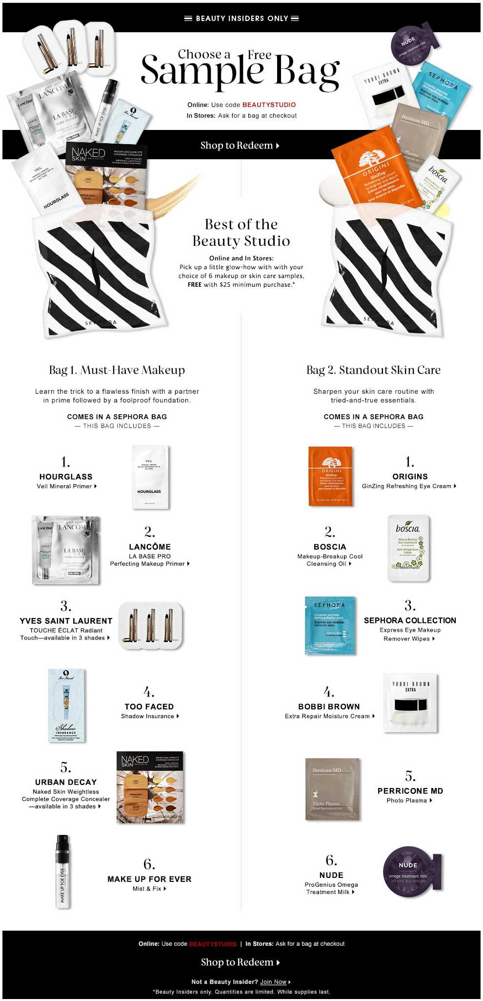 Sephora New Sample filled bag w/25 purchase + *NEW* Sephora Monthly Subscription Box and more